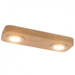 Sunniva Plafonnier LED en bois et métal, chêne huilé/nickel mat 2x5w britop ref 2291274