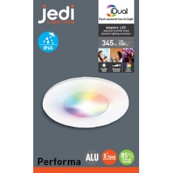 Jedi 563041550 Spot Encastrable Performa 1L Alu, Métal, Intégré, 7.5 W, Argent, 8,5 x 8,5 x 5,5 cm