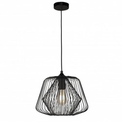 Suspension, 1 lumiere, metal alu, noir,0211BK