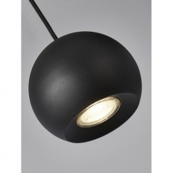 Suspension, 3 lumieres, metal alu, sable noir,1014-3BK