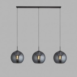 Suspension, 3 lumieres, metal alu, noir,1023-3SM