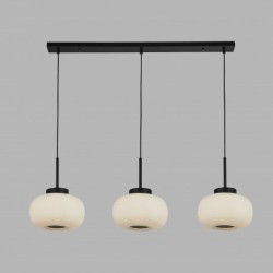 Suspension, 3 lumieres, metal alu, matt noir,10271-3BK