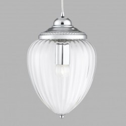 Suspension, 1 lumiere, metal alu, chrome,1091CC