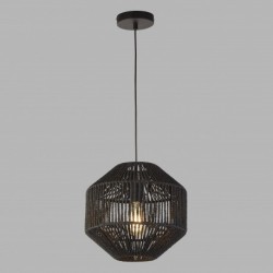 Suspension, 1 lumiere, corde, noir mat,11203-1BK