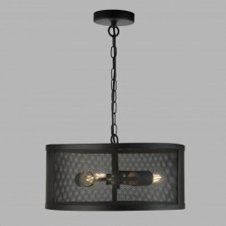 Suspension, 3 lumieres, metal alu, noir mat,12483-3BK