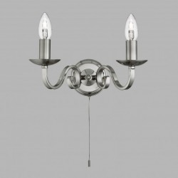 Suspension, 2 lumieres, metal alu, satin silver,1502-2SS