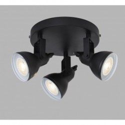 Suspension, 3 lumieres, metal alu, matt noir,1543BK