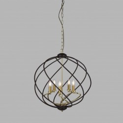 Suspension, 5 lumieres, metal alu, matt noir,1805-5BK