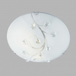 Plafonnier, 1 lumiere, metal alu, blanc,2140-30