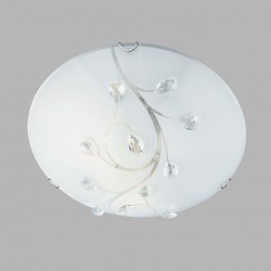 Plafonnier, 1 lumiere, metal alu, blanc,2140-40