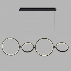 Suspension, 4 lumieres, metal alu, matt noir,25771-4BK