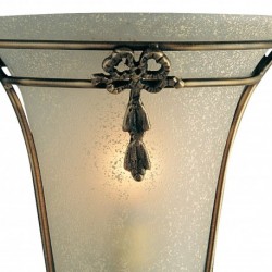 Applique, 1 lumiere, laiton, verre, bronze rustique,30002