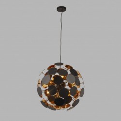 Suspension, 6 lumieres, plastique, or noir,3076-6BG