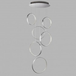 Plafonnier, 6 lumieres, acier inoxydable, chrome,3166-6CC