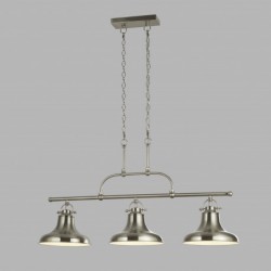 Suspension, 3 lumieres, metal alu, satin silver,3193-3SS