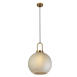 Suspension, 1 lumiere, metal alu, verre laiton,36631-1AC