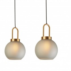 Suspension, 3 lumieres, metal alu, verre laiton,36632-3AC