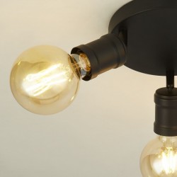 Suspension, 3 lumieres, metal alu, sand noir,45201-3BK