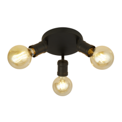 Suspension, 3 lumieres, metal alu, sand noir,45202-3BK