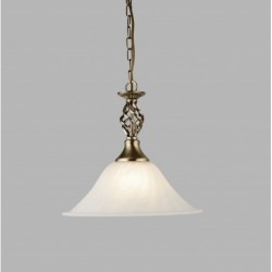 Suspension, 1 lumiere, metal alu, laiton antique,4581-14AB