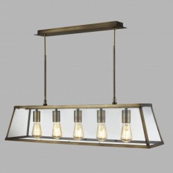 Suspension, 5 lumieres, metal alu, laiton antique,4614-5AB