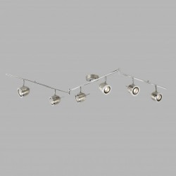 Suspension, 6 lumieres, metal alu, satin silver,4926SS