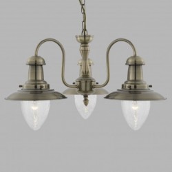 Suspension, 3 lumieres, metal alu, laiton antique,5333-3AB