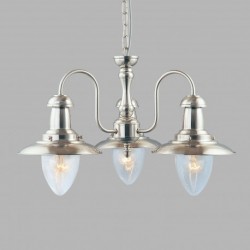 Suspension, 3 lumieres, metal alu, satin silver,5333-3SS