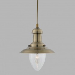 Suspension, 1 lumiere, metal alu, laiton antique,5787AB