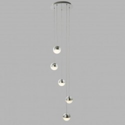 Suspension, 5 lumieres, sable en métal, chrome,5845-5CC