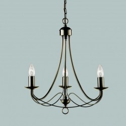 Suspension, 3 lumieres, metal alu, laiton antique,6343-3AB