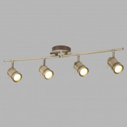 Suspension, 4 lumieres, acier inoxydable, laiton antique,6604AB