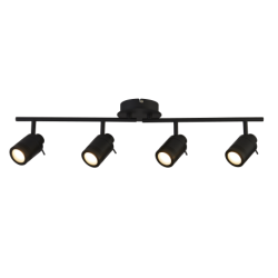 Suspension, 4 lumieres, acier inoxydable, noir mat,6604BK