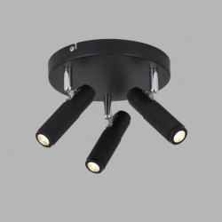 Suspension, 3 lumieres, metal alu, noir,71201-3BK