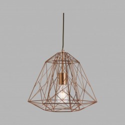 Suspension, 1 lumiere, metal alu, cuivre brillant,7271CU