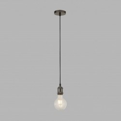 Suspension, 1 lumiere, acier doux, chrome noir,7461BC