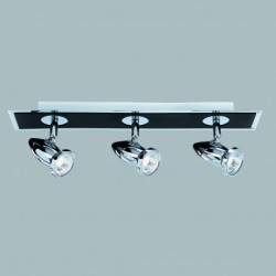 Suspension, 3 lumieres, metal alu, chrome,7493