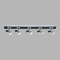 Suspension, 5 lumieres, metal alu, chrome,7495