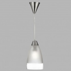 Suspension, 1 lumiere, metal alu, satin silver,7702