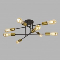 Suspension, 8 lumieres, metal alu, sand noir,8048-8BK