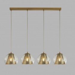 Suspension, 4 lumieres, metal alu, satin laiton,8274-4SB