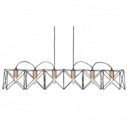 Suspension, 6 lumieres, metal alu, noir,8416-6BK