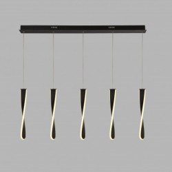 Suspension, 5 lumieres, aluminium, blacl mat,8675-5BK