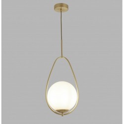 Suspension, 1 lumiere, metal alu, blanc d'opal gold,9171-1GO