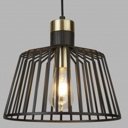 Suspension, 1 lumiere, metal alu, laiton noir,9411BK