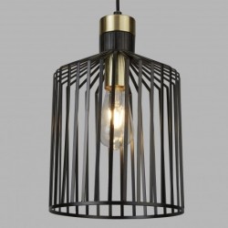 Suspension, 1 lumiere, metal alu, laiton noir,9413BK