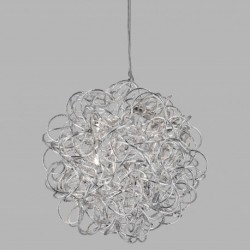 Suspension, 6 lumieres, aluminium, argent,9432