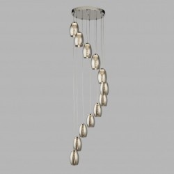 Suspension, 12 lumieres, metal alu, chrome,97291-12SM