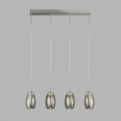 Suspension, 4 lumieres, metal alu, chrome,97292-4SM