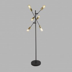 Suspension, 6 lumieres, metal alu, laiton noir,EU8076-6BK